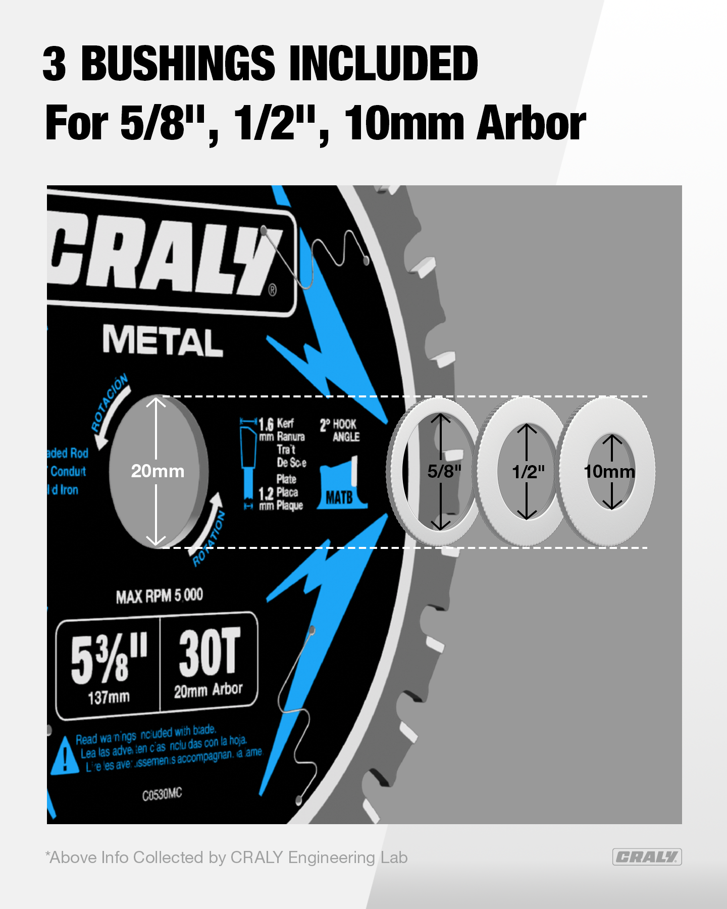 Metal — 5-3/8” 30T, Arbor 20mm